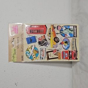 crafters square 10pc travel themed pop-up 3D scrapbook crafting stickers